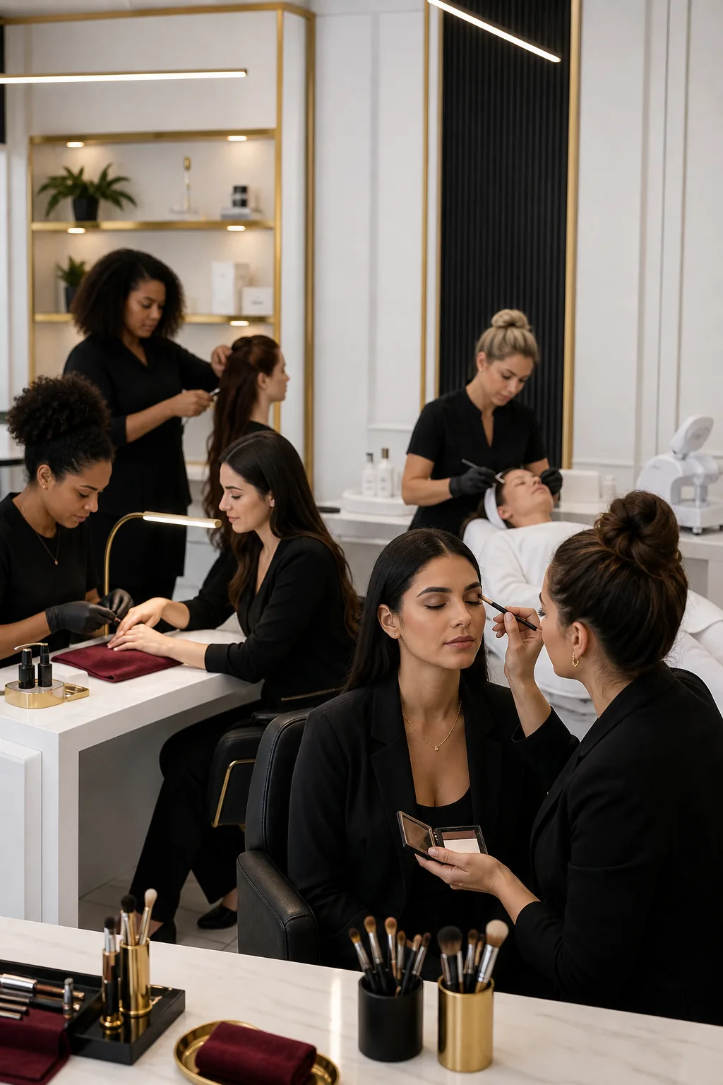 Profissionais de beleza em formação multitécnica