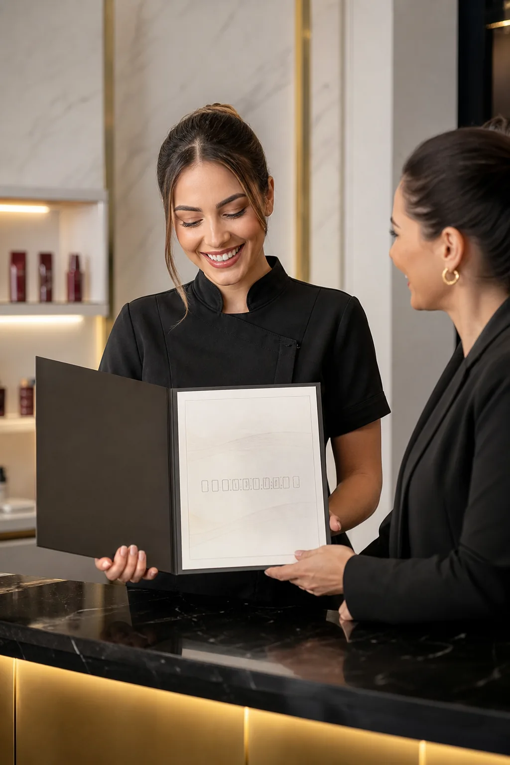 Profissional recebendo certificado com número de registro profissional